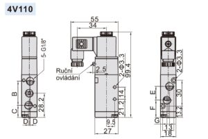 Elektromagnetický ventil 4V110-06 ; 5/2 ; G1/8" - Image 4