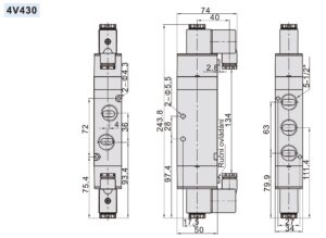 Elektromagnetický ventil 4V430-15 ; 5/3 ; G1/2" - Image 3